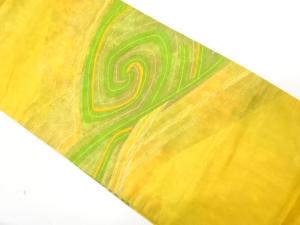 渦巻模様織り出し　名古屋帯